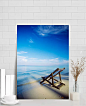 唯美海边藤椅|藤椅,休闲椅,海浪,海边,沙滩,蓝色,天空,白云,其他,背景图