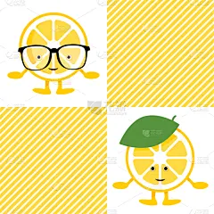 性格,式样,玻璃杯,柠檬,可爱的,清新,食品,维生素,果汁,微笑