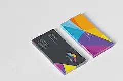 彩色名片名片信封VI样机