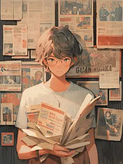 旧报纸复古拼贴风（男... - @动漫爹的微博 - 微博