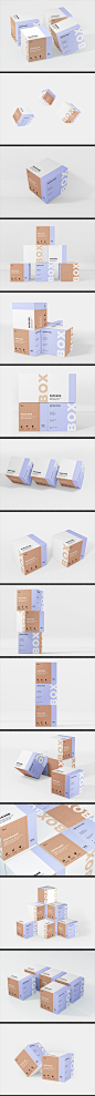 纸箱纸盒展示效果图包装箱牛皮纸外箱VI智能贴图PSD样机提案素材