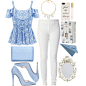 A fashion look from July 2015 featuring floral top, white leggings and stilettos shoes. Browse and shop related looks.