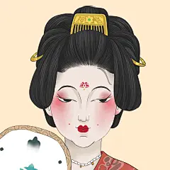 古风美女手绘插画闺蜜微信头像套系