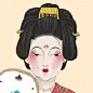 古风美女手绘插画闺蜜微信头像套系