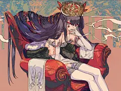 平涂/日韩风/二次元 日本知名插画师焦茶色调复古的插画作品
花瓣关注原画人，推荐更多精选素材，绘画更有灵感