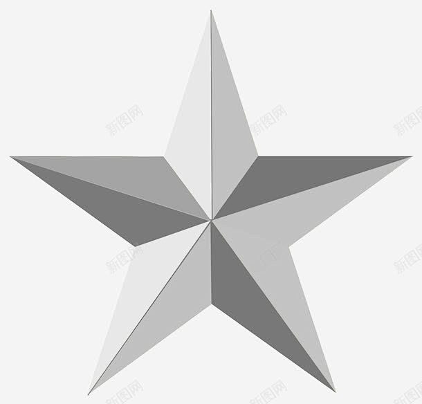 银色立体五角星 免费下载 页面网页 平面...