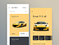 Car Rental UI hotel rent yellow cuberto car app sketch icons ux ui