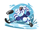 Hockey player rough strong character man player hockey illustration vector flat kit8