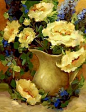 Ranunculus and Roses by Texas Flower Artist Nancy Medina, painting by artist Nancy Medina