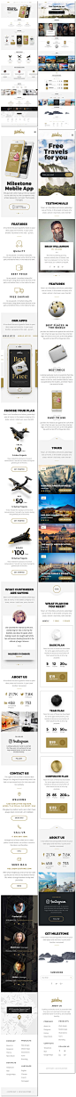 4张旅行度假旅行社景点电脑手机app应用外国网页页面PSD模板素材设计