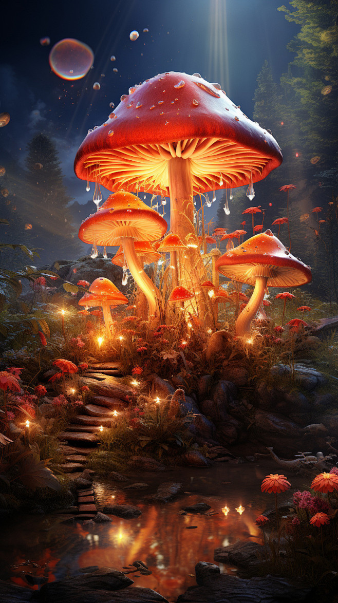 蘑菇发光效果图