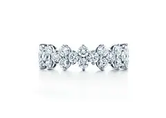 TIFFANY＆CO。|项目|蒂芙尼咏叹调白金钻石环。 |美国