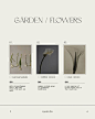 This may contain: the website for garden and flowers is displayed in three different styles, including one white flower