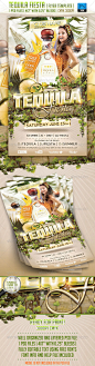 Tequila Fiesta Flyer Template - Clubs & Parties Events #采集大赛#