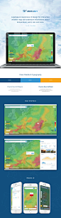 VentuSky : Logotype & responsive UI design for interactive weather map with extensive informations about temperature, wind, rain and more.