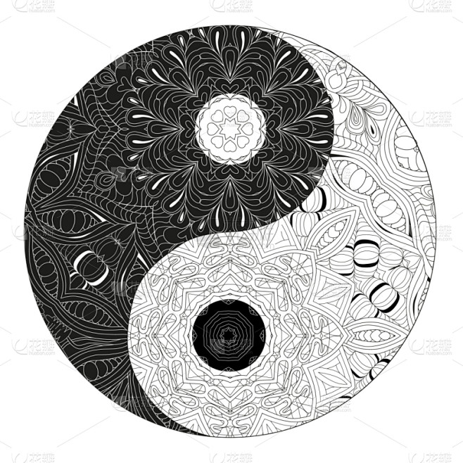 华丽的,阴阳符,动物手,符号,印度草医学...