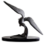 Art Deco Style Bronzed Spelter Seagull Sculpture on Oval Marble Base 1