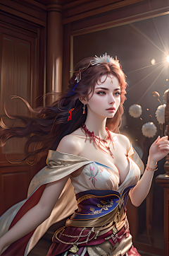 上海大魔王采集到中国彩色美女国画风