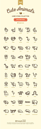 50-Cute Animals-02. Easy conversion to 8 bit cross stitch.: 