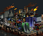 Voxels of Titan mockup, Muerto Ni : Here's the initial version of a mockup for "Voxels of Titan" event. 
Vehicles by Starvick and octtree 
Spaceships and spacetruck by StarVox 
Buildings by PatrikRoy and me 
Everything else by me

Heavily inspir