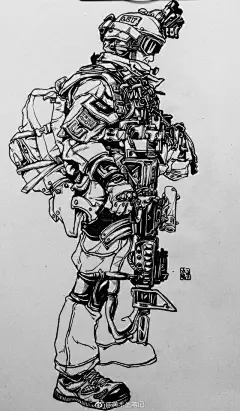 特种兵速写，感觉好酷！！！ ​​​​