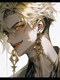 高级感动漫男生头像|壁纸|金色系