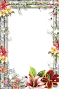 唯美森系小清新植物花卉花环手绘绿叶花草边框装饰PNG免抠PS素材
