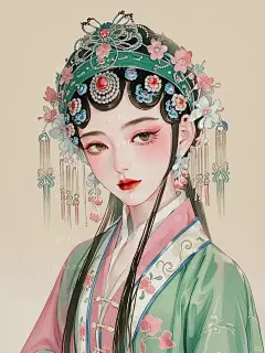戏曲花旦｜插画 - 小红书