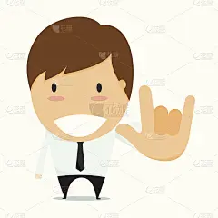 商人举起手我爱你手语。