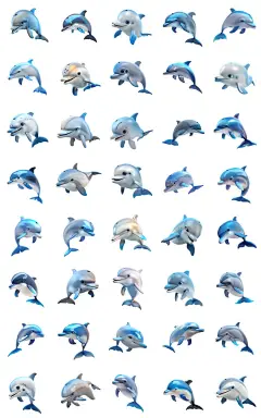 可爱海豚海洋生物生态海洋日动物手办海报设计元素模板png素材