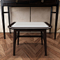 新中式实木梳妆凳茶凳茶椅组合轻奢禅意乌金木泡茶凳餐凳小凳子