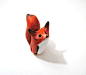 Miniature Red Fox Figurine: 