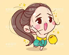 手绘可爱的卡通女孩  - 源文件下载【酷图网】手绘,可爱,卡通,女孩,性格,卡通女孩,人物