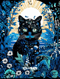 像黑猫的眼神充满探索，犀利深邃，神秘又温柔