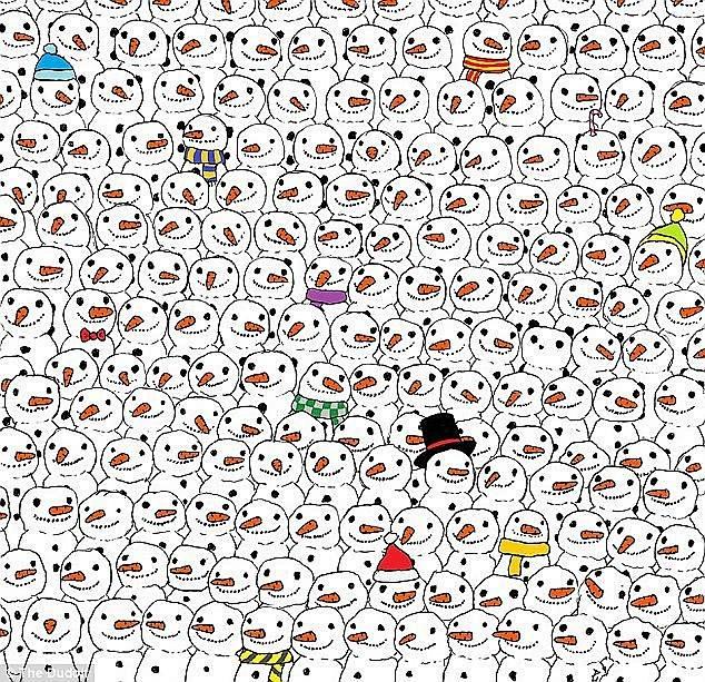 “在一堆雪人里找出混在其中的熊猫”