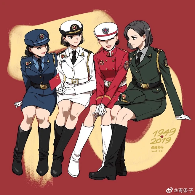 阅兵 女兵-花瓣网