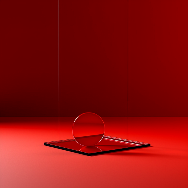 Acrylic plate, red, ...