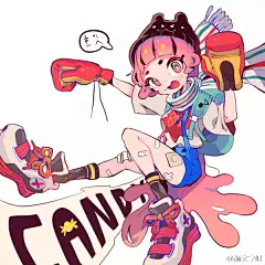 韩国插画师  손털  Q萌的小女孩插画
