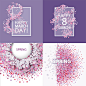 紫色花朵三八妇女女神节贺卡卡片海报AI矢量设计素材AI193-淘宝网