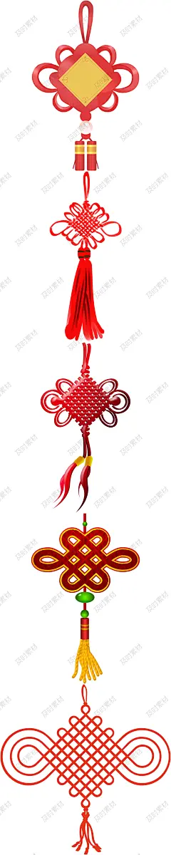 中国风喜庆中国结节日气氛新年灯笼边框装饰PNG免抠图片海报素材