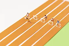 110米栏跨栏冲刺运动比赛微缩创意图