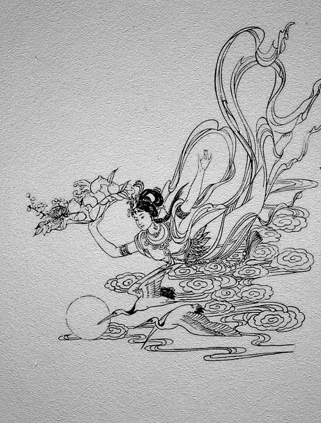 线描88幅飞仙图-花瓣网