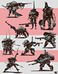 Mechs & Bots II Sci-fi characters iteration, Hue Teo : Some mechs and bots iteration