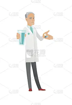 高级药剂师给药和一杯水