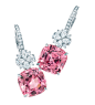Tiffany pink spinel and diamond earrings in platinum. Price from £38,700.