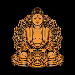 矢量手绘佛教插画佛祖如来莲花佛陀坐像图案文化插图AI设计素材