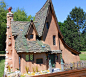 Miniature "Witch's House" or "Spadena House" 1/2  inch scale dollhouse. Witch House, Halloween House, Haunting, Dollhouse Miniatures, Spooky, Cabin, Doll Houses, House Styles, Madness