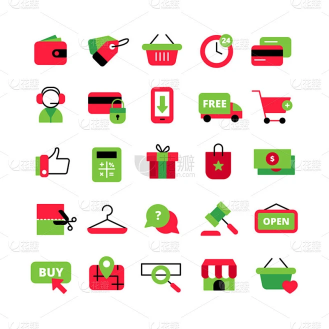 E-Commerce And Shopping Icons Set图片_其他-图片图片素材-花瓣网