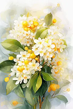 花朵秋天秋季桂花插画