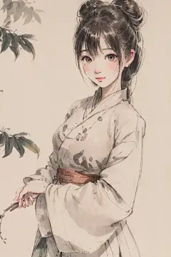 AI数字艺术古风唯美女生插画-众图网